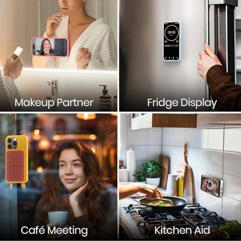 💞 New Black Double Sided Suction Phone Grip Mount for Smartphones